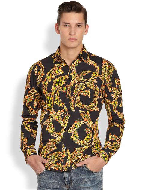 mens shirt versace|Versace denim shirt.